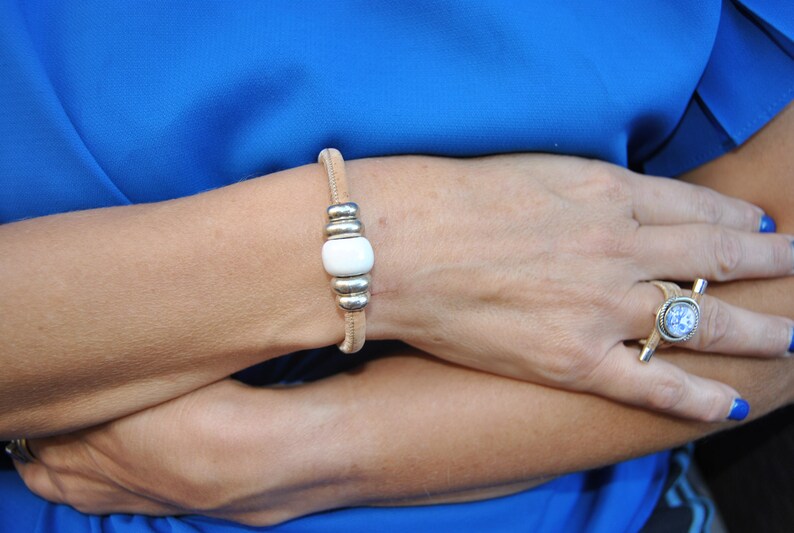 Cork Jewelry Cork Bracelet for Women With Round Colored Etsy