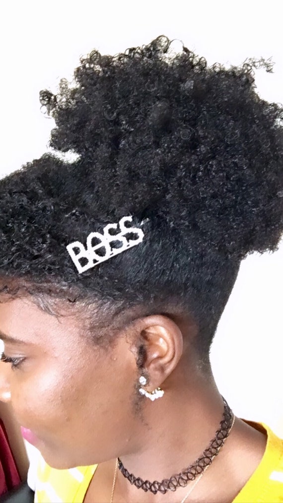 Boss Crystal Words Hair Pin Hair Accessories Sparkly Etsy