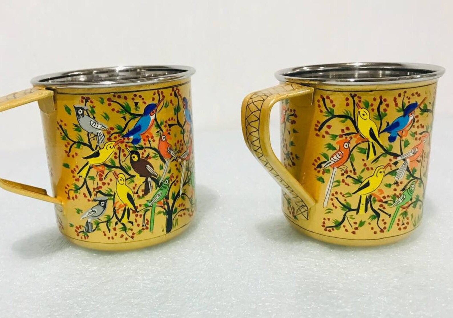 Hand painted steel mugs hand painted coffee mugs with lead Etsy