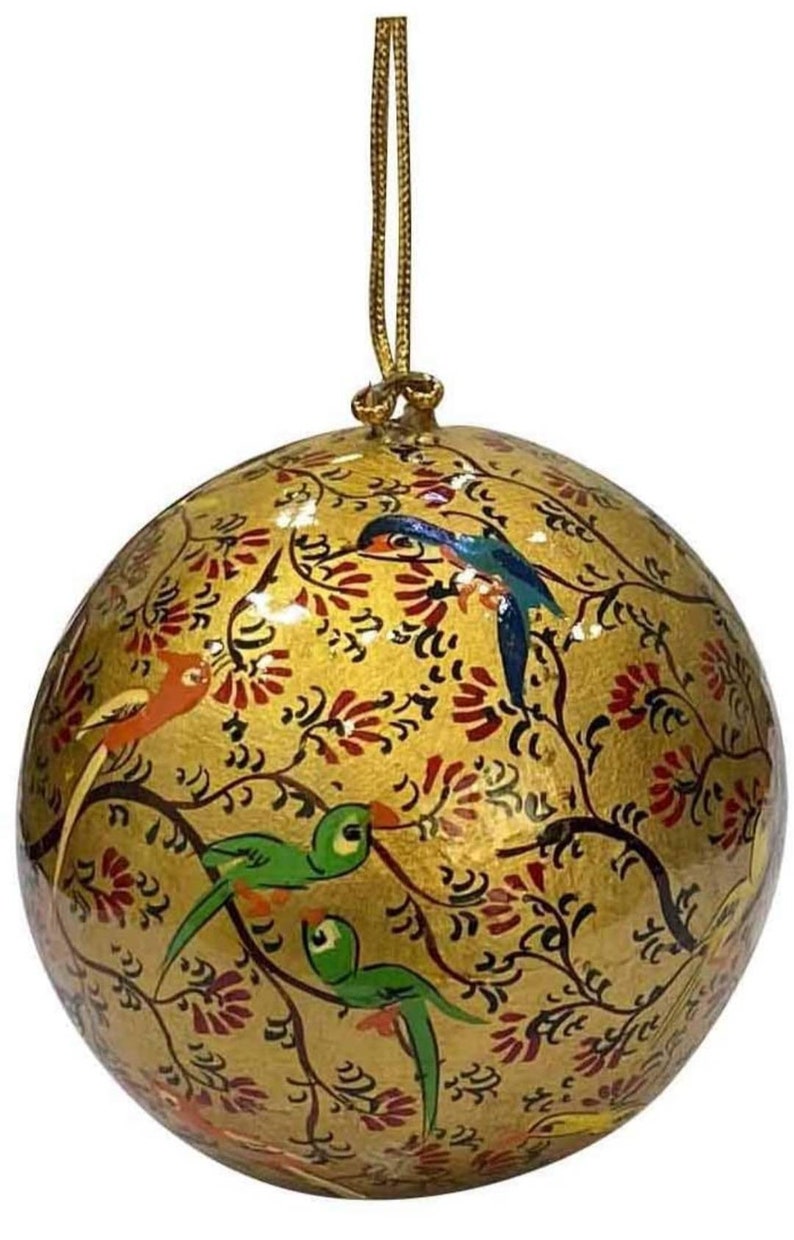 Hand Painted Christmas Ornaments Paper Mache Baubles Papier Etsy