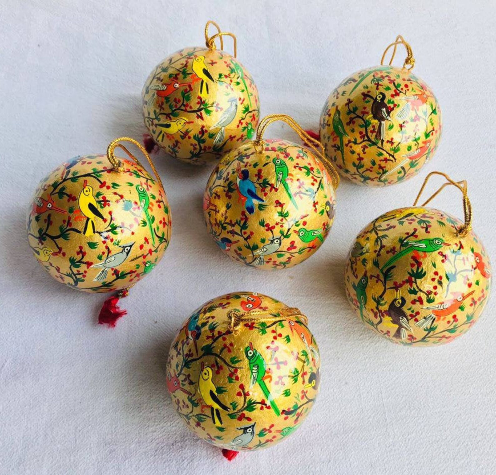 12Paper mache baublespapier mache Handmade Christmas Etsy