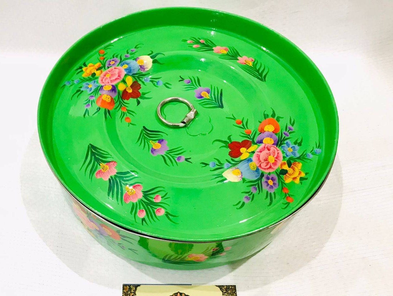 Hand Painted Steel spice container Masala Box, Spice Containers