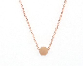 Rose Gold Necklace, Minimalist Necklace, Dot Necklace, Dainty Necklace, Stackable Necklace