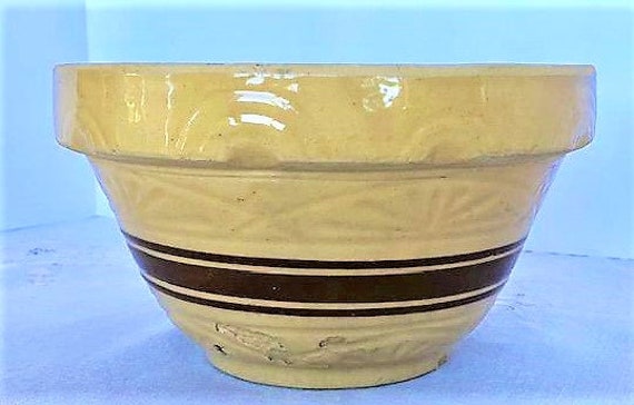 Vintage Pottery Bowl Cream and Brown Bowl Bread Bowl Stoneware Bowl Mixing  Bowl Oxford Pottery Mixing Bowl Fruit Bowl B35 