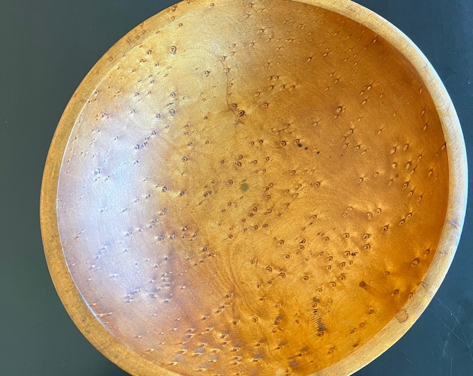 Vintage Bird's Eye Maple Munising Bowl With Red Feet Etsy