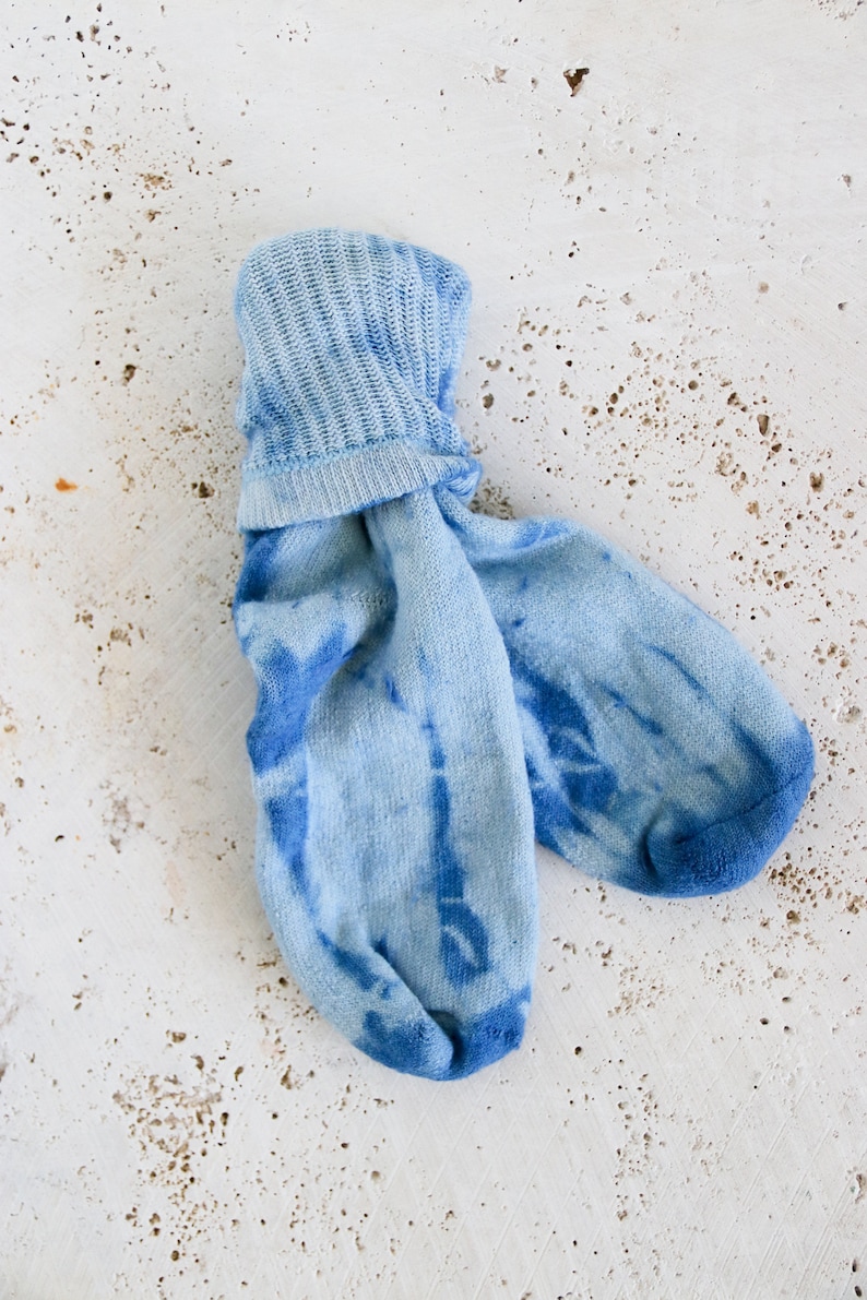 Indigo Cotton Socks, Unisex Organic Cotton Naturally Dyed Socks, Made in the USA image 4