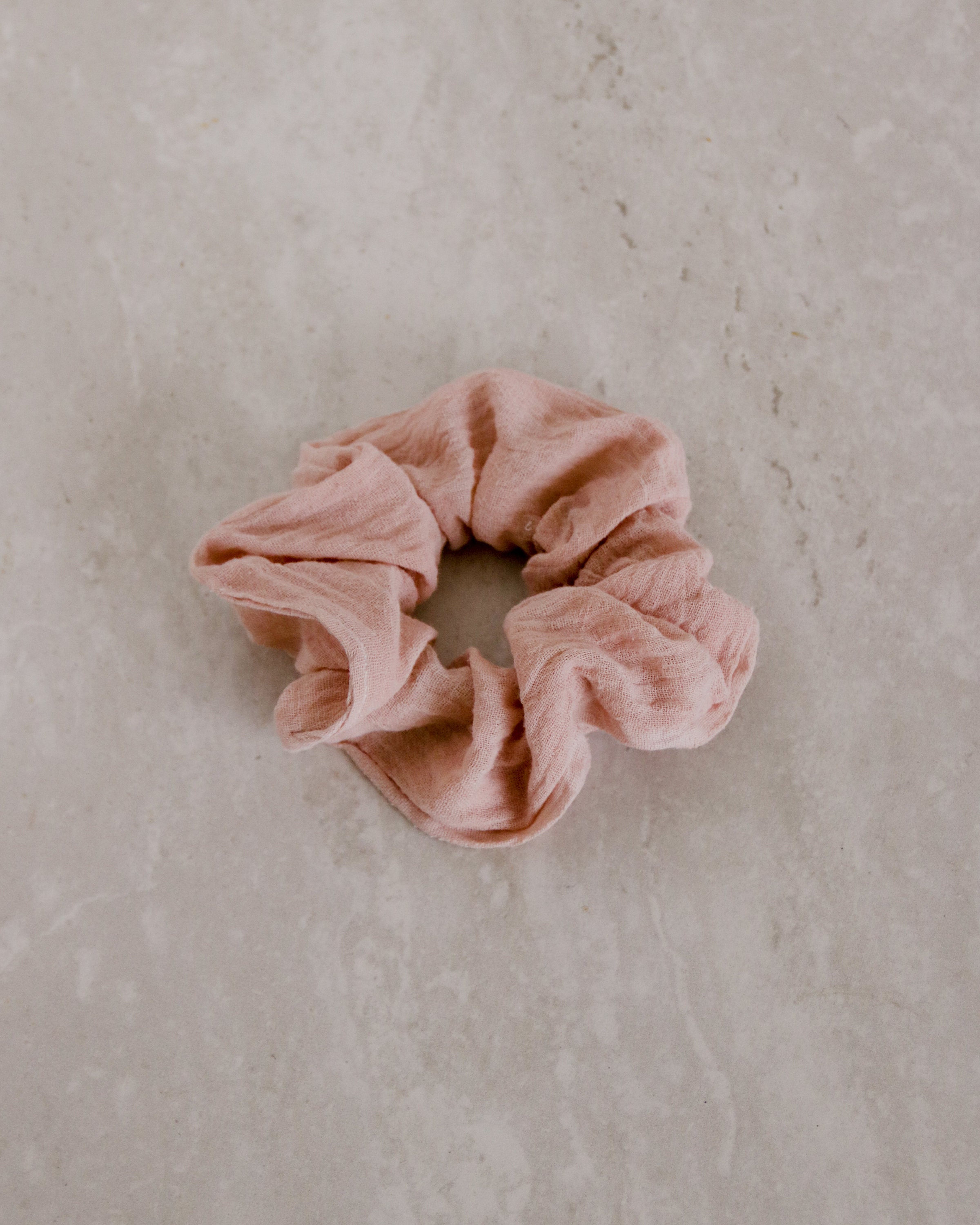 plant dyed scrunchie, pink cotton scrunchie, vsco girl style, earthy tones, granola girl, zero waste scrunchie, cute scrunchie