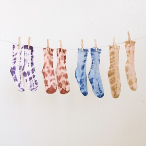 Indigo Cotton Socks, Unisex Organic Cotton Naturally Dyed Socks, Made in the USA imagem 6