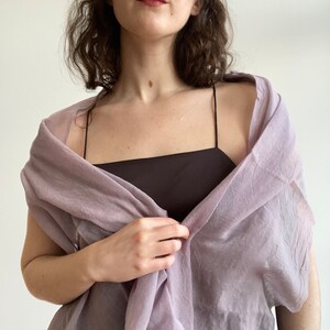 Sjaal van wolgaas Natuurlijk geverfd Duurzame lichtgewicht wol MONSTERVERKOOP Lavender