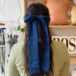 Silk Hair Bow, Naturally Dyed, Bow Clip SAMPLE SALE image 1