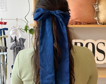 Silk Hair Bow, Naturally Dyed, Bow Clip | SAMPLE SALE