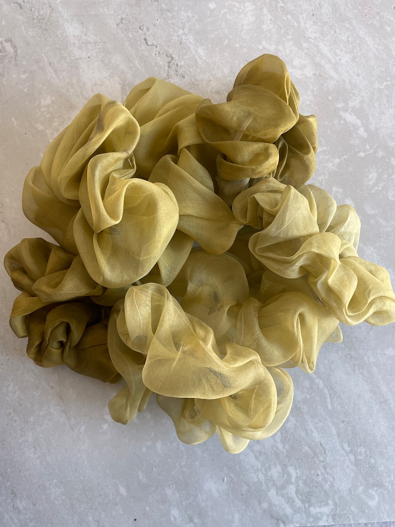 Elastico per capelli in organza di seta tinta naturalmente / VENDITA CAMPIONE immagine 5