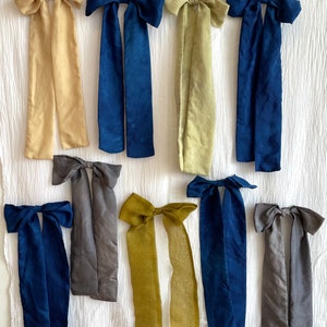 Silk Hair Bow, Naturally Dyed, Bow Clip SAMPLE SALE image 5