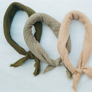 Sand Cotton Bandana, Beige Organic Cotton Headband, Cream Naturally Dyed Square Scarf image 7