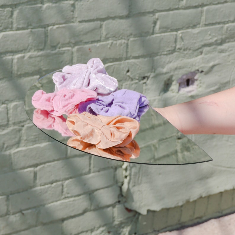 plant dyed scrunchie, pink cotton scrunchie, vsco girl style, earthy tones, granola girl, zero waste scrunchie, cute scrunchie image 5