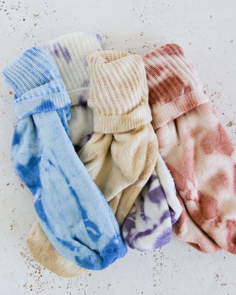 Indigo Cotton Socks, Unisex Organic Cotton Naturally Dyed Socks, Made in the USA imagem 5