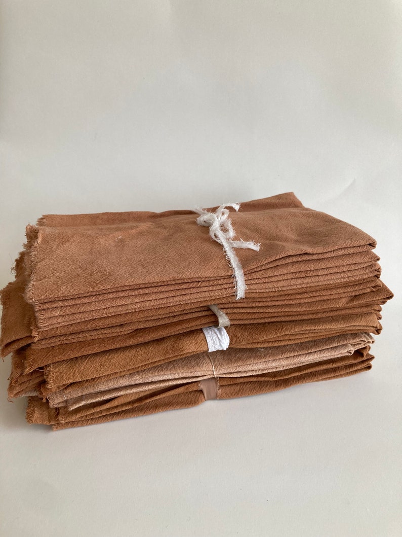 Ensemble de serviettes en coton, teints naturellement VENTE D'ÉCHANTILLONS Rust