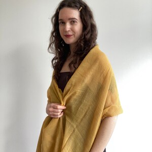 Wool Gauze Scarf Naturally Dyed Sustainable Lightweight Wool SAMPLE SALE Gold