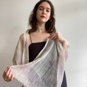 Wool Gauze Scarf Naturally Dyed Sustainable Lightweight Wool SAMPLE SALE image 5