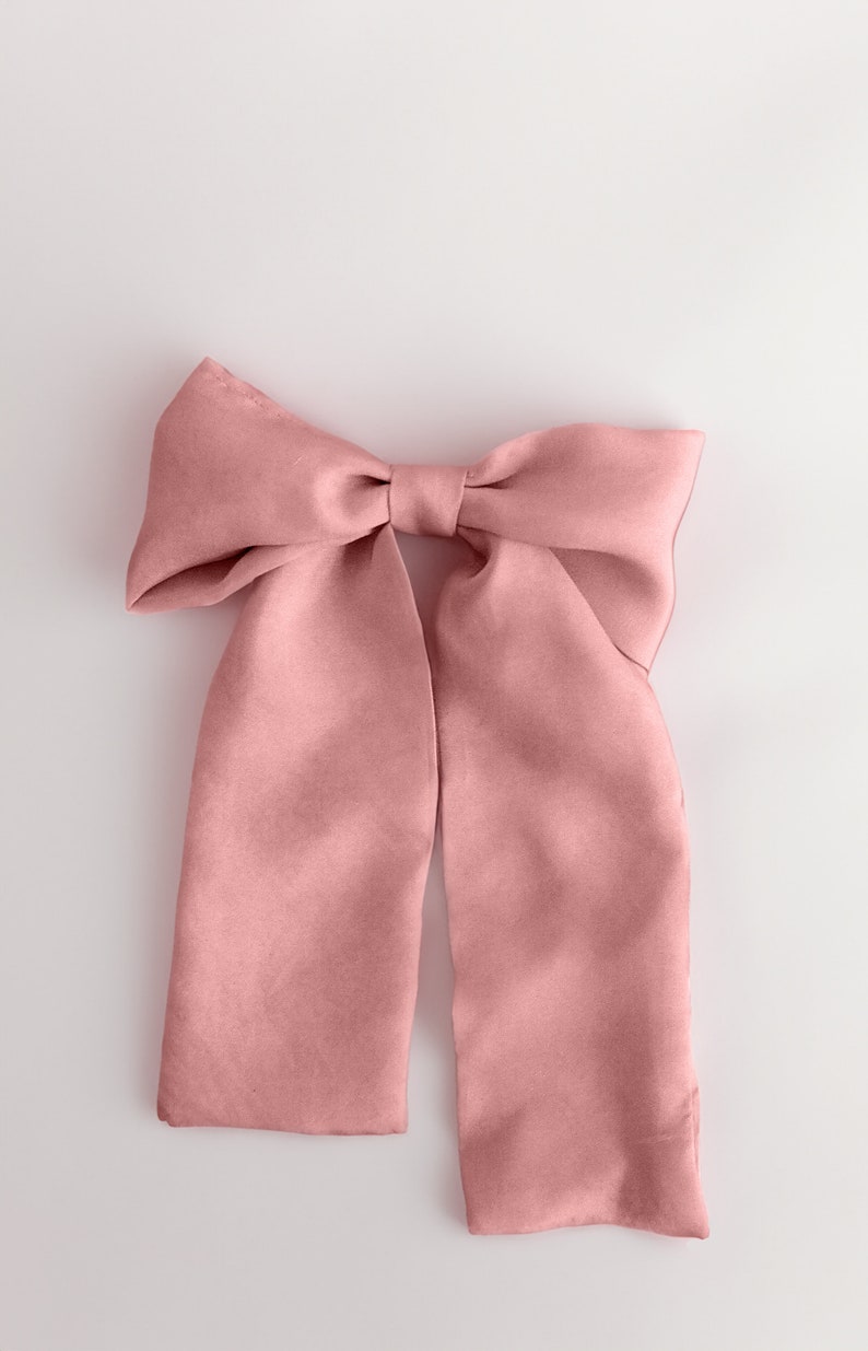 Pink Silk Hair Bow, Classic Hair Bow, Coquette, Balletcore, Hair Ribbon Clip, Romancecore 画像 10