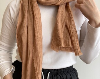 Sjaal van katoengaas, natuurlijk geverfd | MONSTERVERKOOP