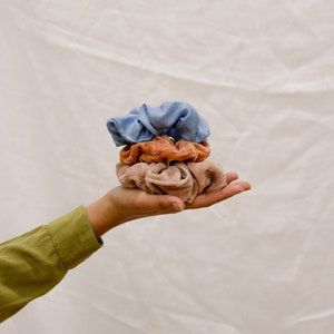 Terracotta Velvet Scrunchie, Plant Dyed Scrunchy, Velvet Hair Tie image 5