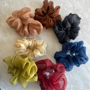 Naturally Dyed Silk Organza Scrunchie SAMPLE SALE image 1
