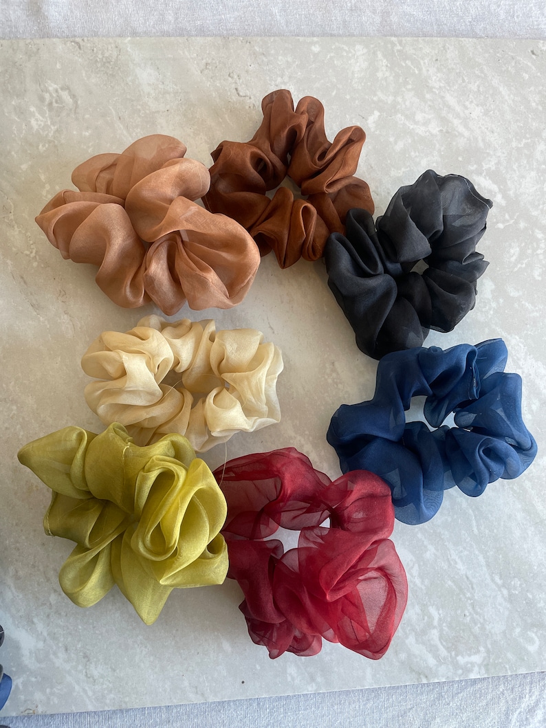 Naturally Dyed Silk Organza Scrunchie SAMPLE SALE image 1