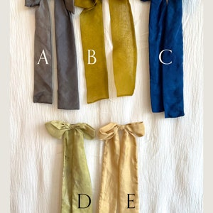 Silk Hair Bow, Naturally Dyed, Bow Clip SAMPLE SALE image 3