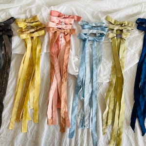 Small Silk Hair Bow, Naturally Dyed, Bow Clip SAMPLE SALE image 1