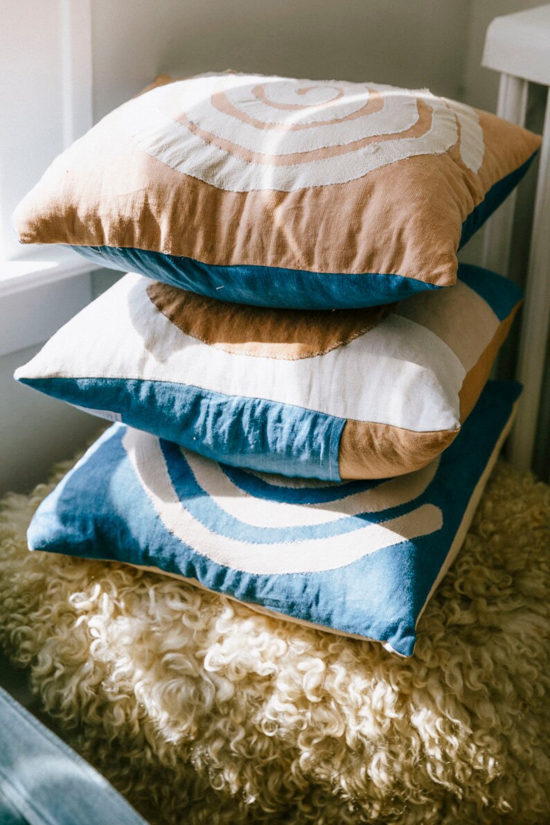 Agnes Hand Painted Linen Cotton Pillow Cover Dyed With Etsy