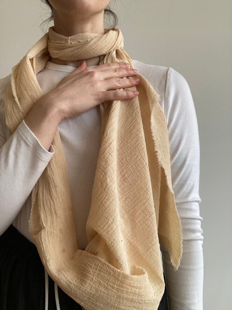 Cotton Gauze Scarf, Naturally Dyed SAMPLE SALE image 9