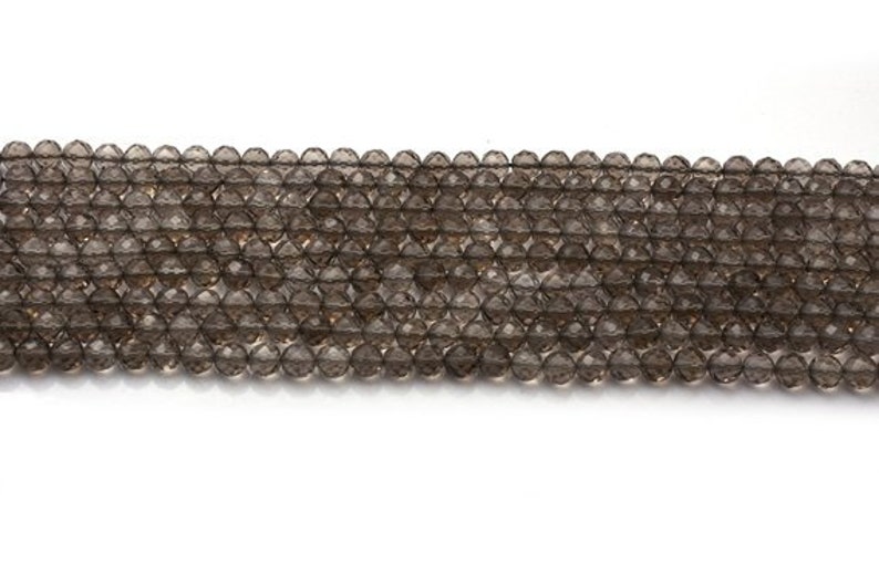 4-5 MM Beads Wholesale Beads 12 Inches Length AAA Smoky Quartz Round Beads