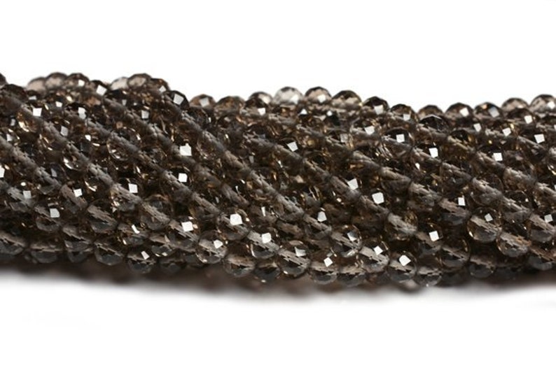 4-5 MM Beads Wholesale Beads 12 Inches Length AAA Smoky Quartz Round Beads