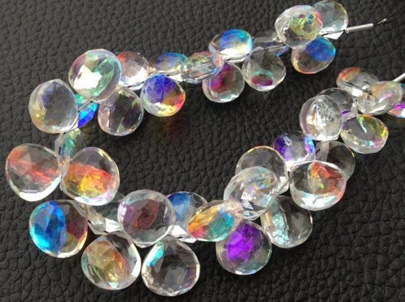 24 pcs Natural grey Moon stone 5.5-6 mm briolette faceted hearts 4 inch strand-AAA+