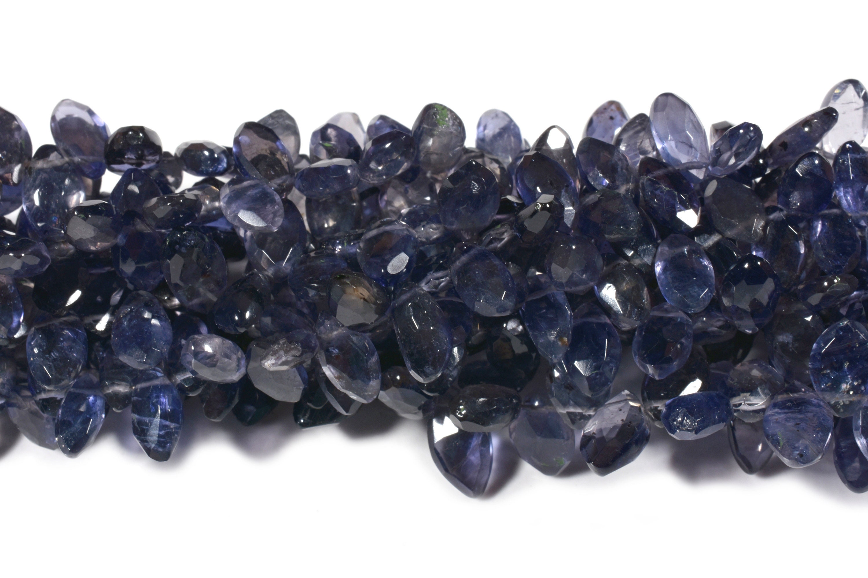 Natural Best Quality Iolite marquise Faceted Gemstone Beads 8 Inch Strand 3 × 6-7 × 16.50 mm