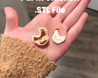 Farm Chicken Polymer Clay Cutter Digital STL File | Animal Cutters | Commercial & Personal Use