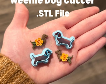 Wiener Dog Polymer Clay Cutter Digital STL File | Animal Cutters | Commercial & Personal Use