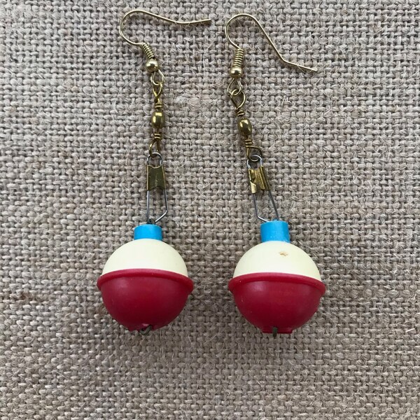 Vintage Long Fishing Float Earrings