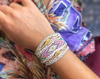 Hawaiian jewelry, Stackable Bracelets, Beaded Bracelets for Women, Mayan Bracelet, Boho gift for her