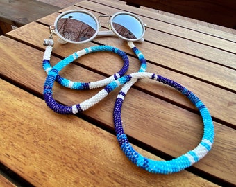 Sunglass Strap, Colorful Sunglass Chain, Sunglasses Strap, Gift for Her, Boho Jewelry, Beaded Lanyard, Beach accessories