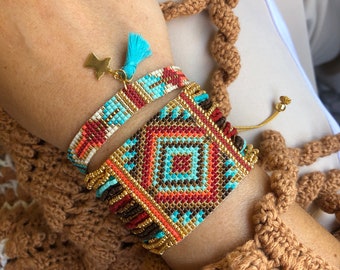 Bracelets for Women, Ethnic Bead Loom Beaded Bracelet, Stackable Bracelets, Christmas Gifts for Her, Boho jewelry, Beaded Bracelet Stack