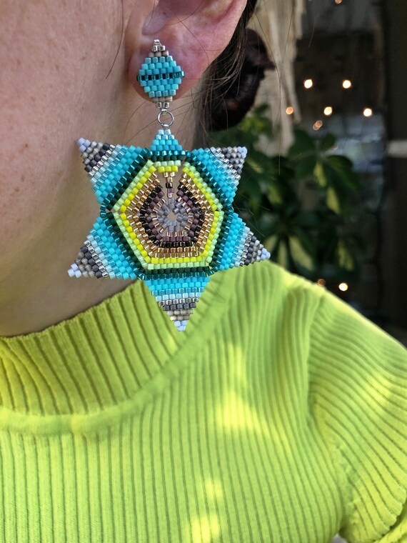 Miyuki Beaded Earrings, Star Earrings, Bohemian Earring Findings