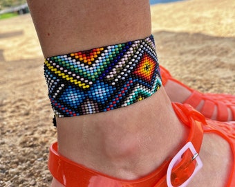 Native American Aztec Desing Anklets for Women, Mayan Jewelry, Boho Style, Beach Accessories