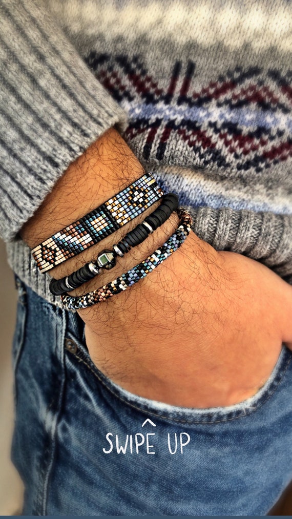 Pulsera de cuentas para hombre, pulseras con cuentas, pulseras