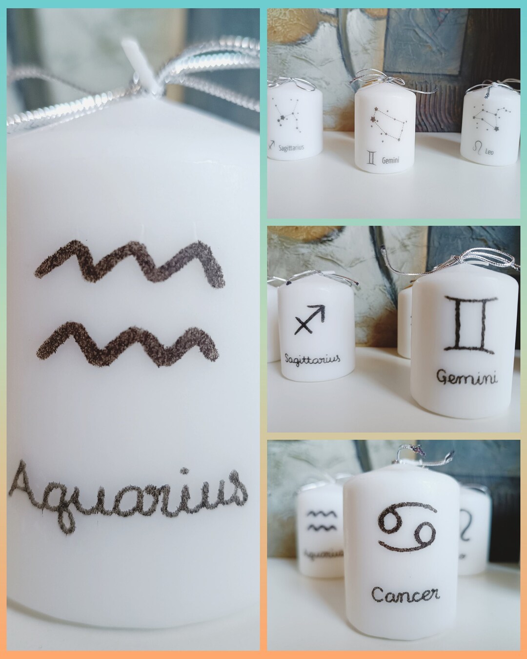 Candle With Zodiac Sign and Its Constellation Etsy