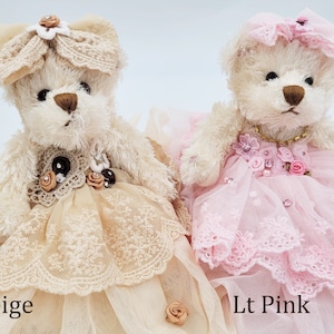 8&quot; Personalized Birthday Teddy Bear, Quince Años Quinceañera Last Doll, Sweet 16 Teddy Bear,Birthday teddy gift, Victorian Teddy Bear, Tulle