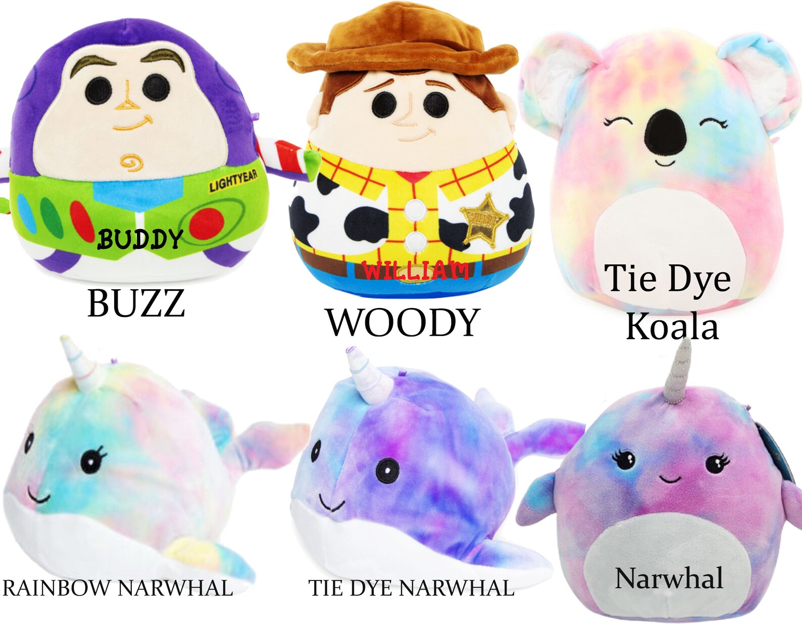 Personalized Squishmallow Katya the Tie Dye Koala 9 inch | Etsy
