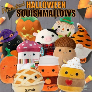 Personalized Halloween Squishmallows, Halloween Plush Gifts, Trick or Treat Gift, Personalized Plush