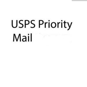 May include: USPS Priority Mail label.